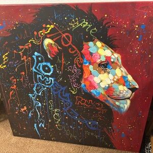 Vibrant Lion Art Canvas